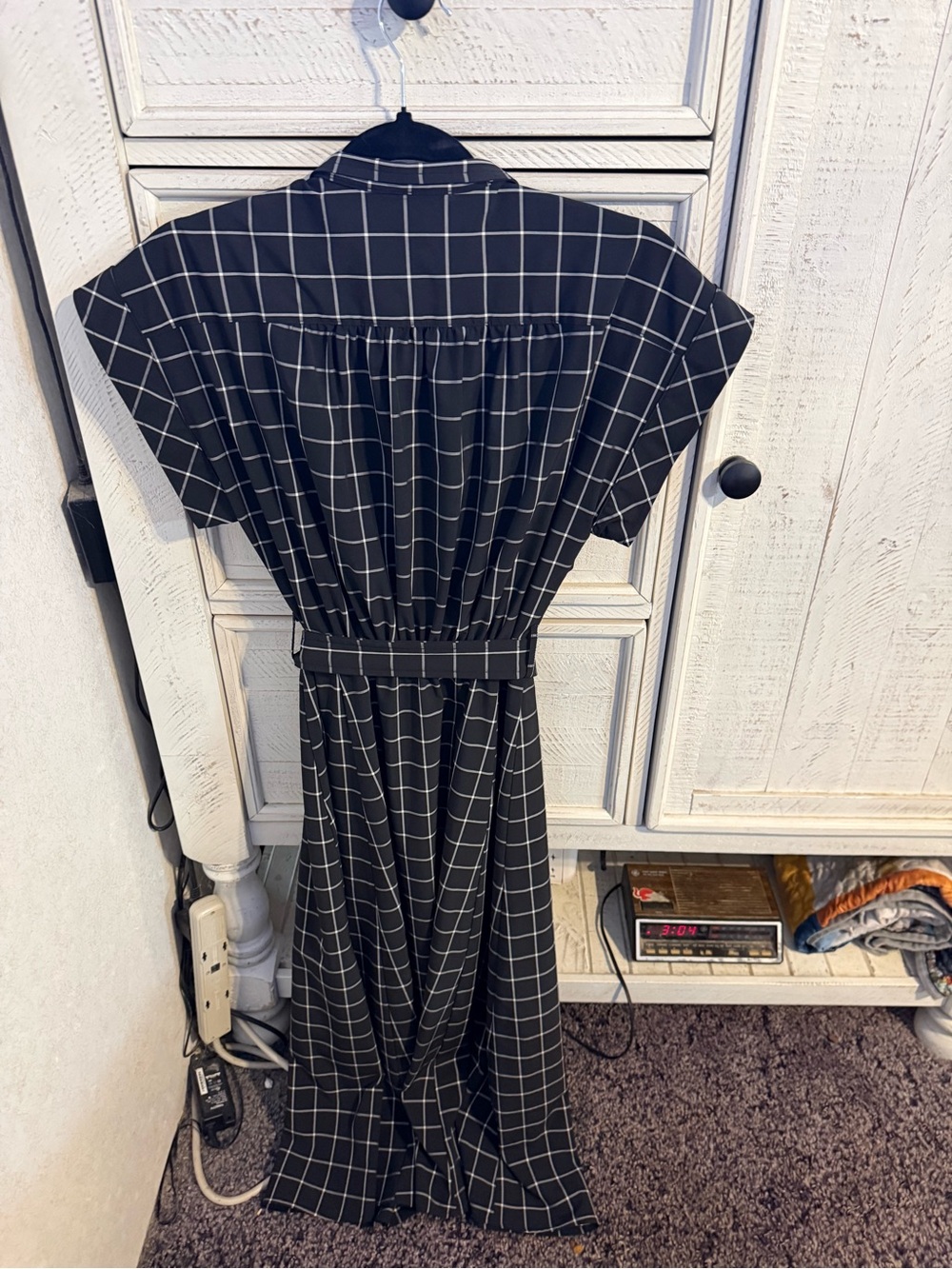 Calvin Klein Black Windowpane Maxi Dress